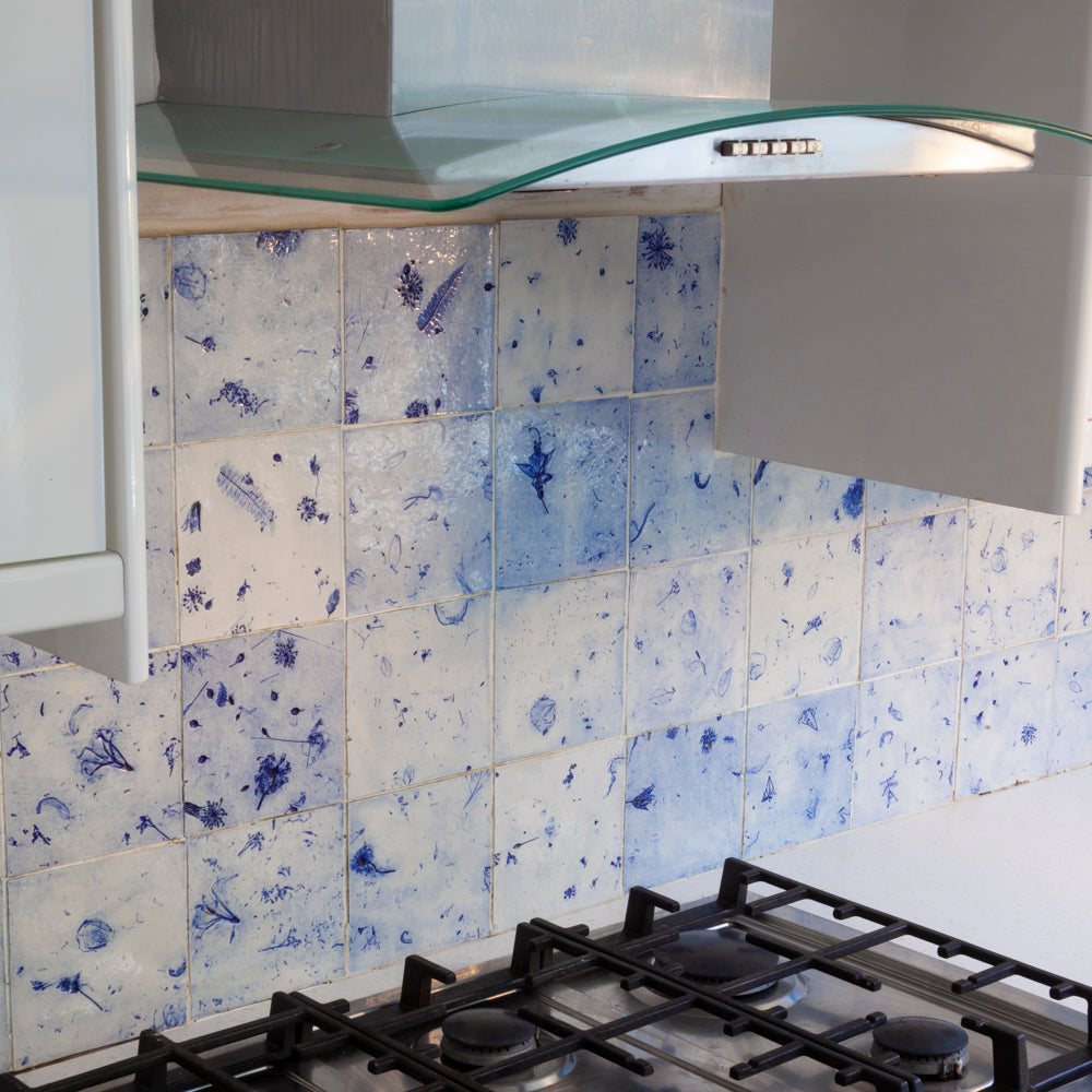 Porcelain Kitchen Tiles - Flying flowers & seed heads