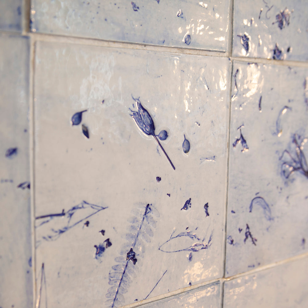 Porcelain Kitchen Tiles - Flying flowers & seed heads