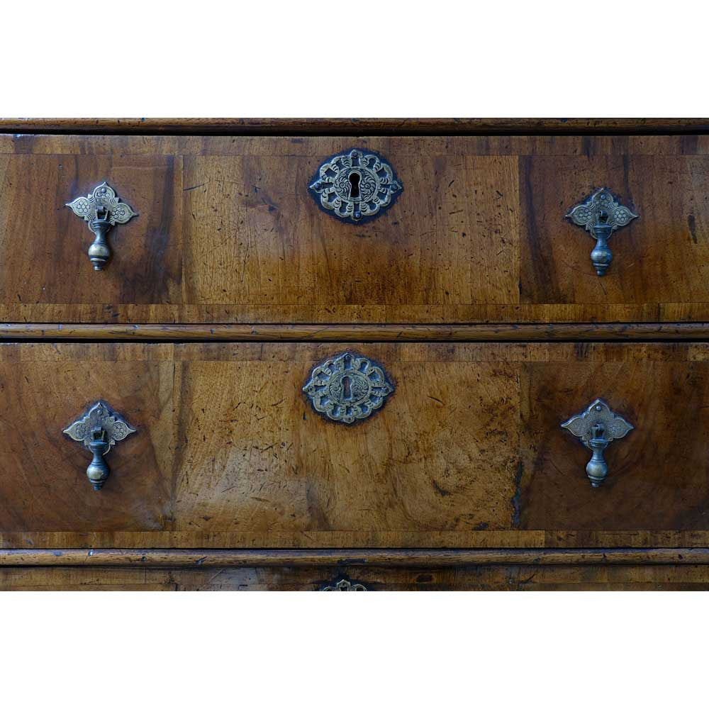 Cross Banded William and Mary Chest of Drawers