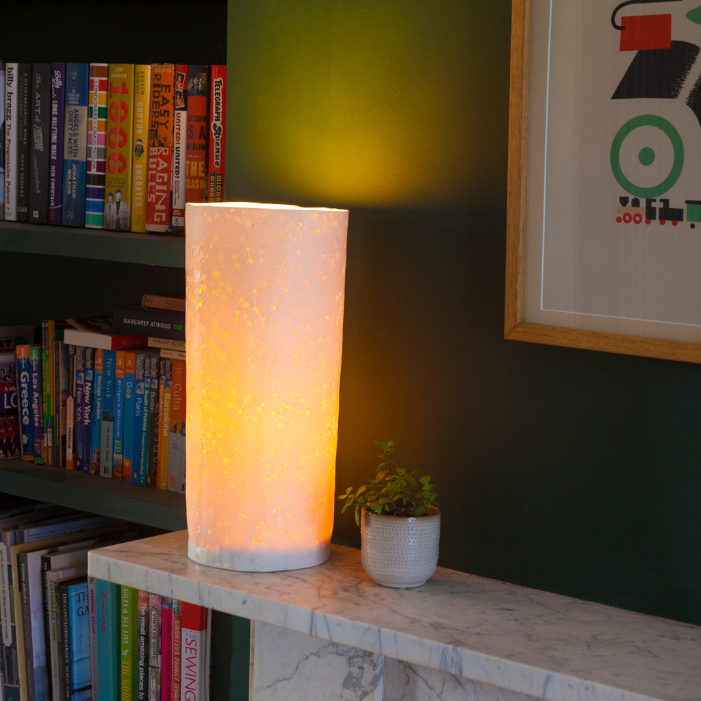 Large glazed Cowparsley Lamp