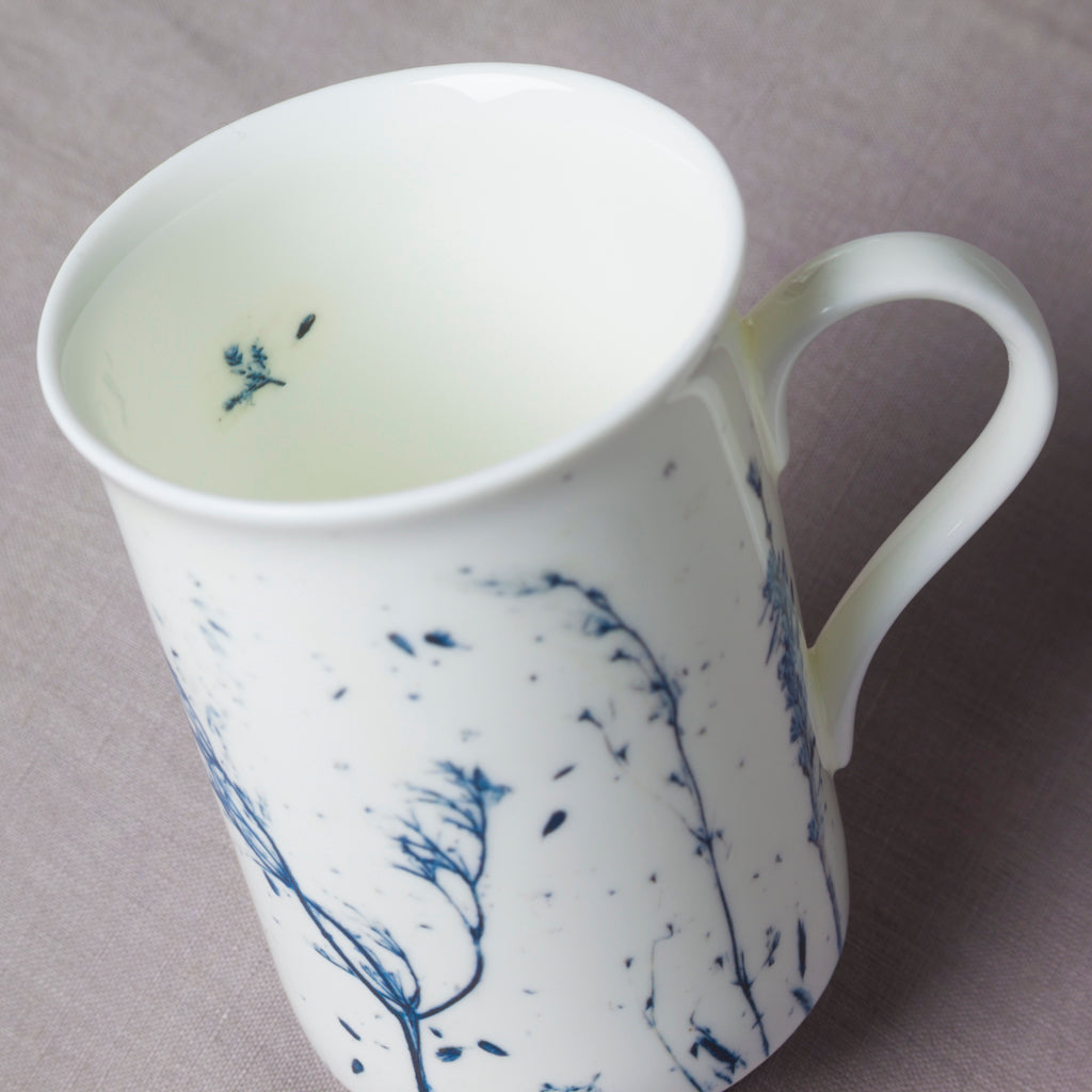 Tall 'Blue Grasses' mug