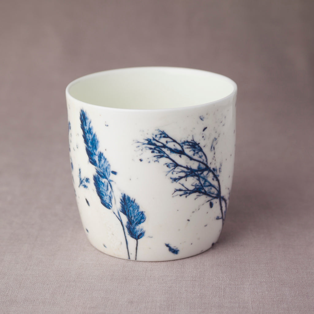 Curved 'Blue Grasses' Mug