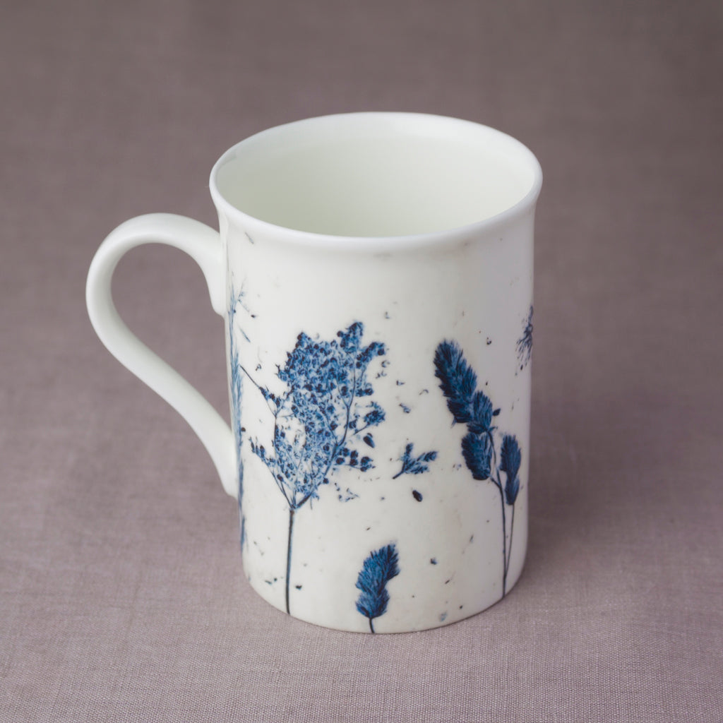 Tall 'Blue Grasses' mug