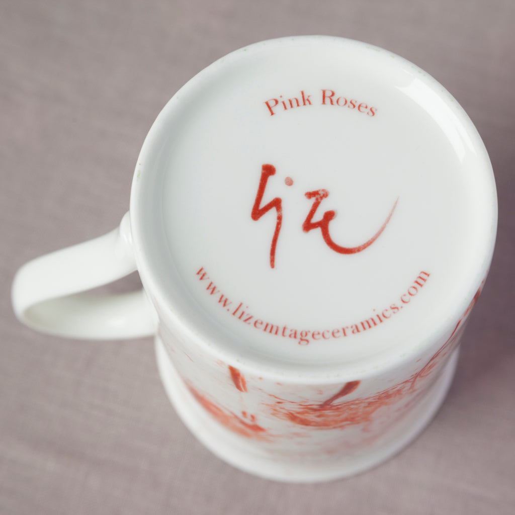 Tall 'Pink Roses' Mug