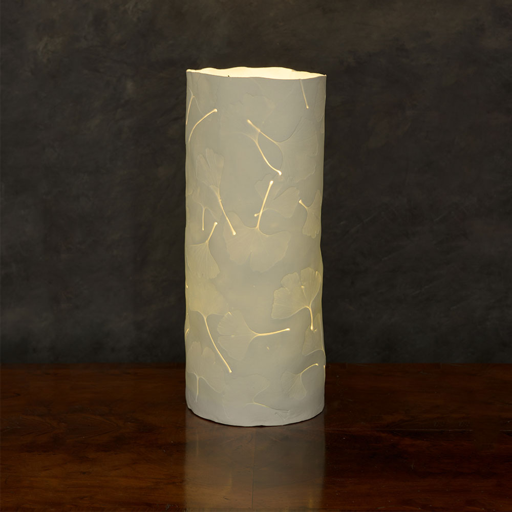 Large Aqua Gingko Lamp
