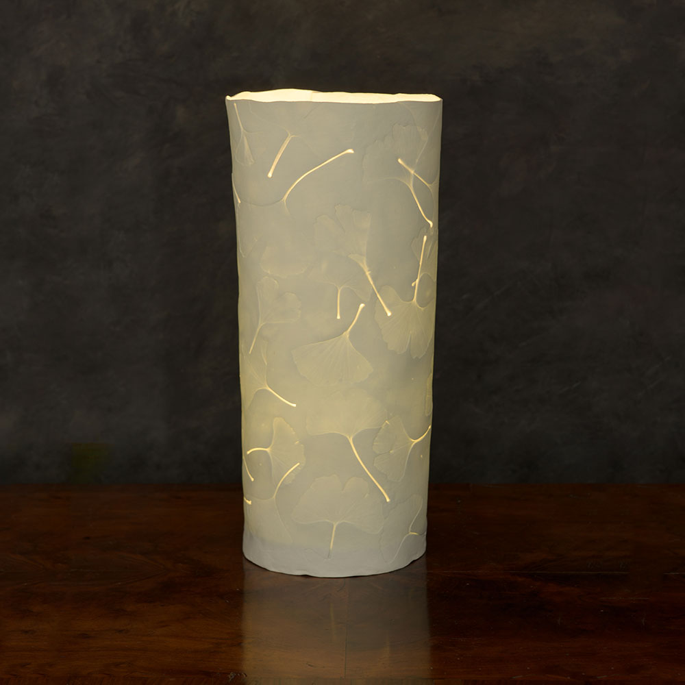 Large Aqua Gingko Lamp