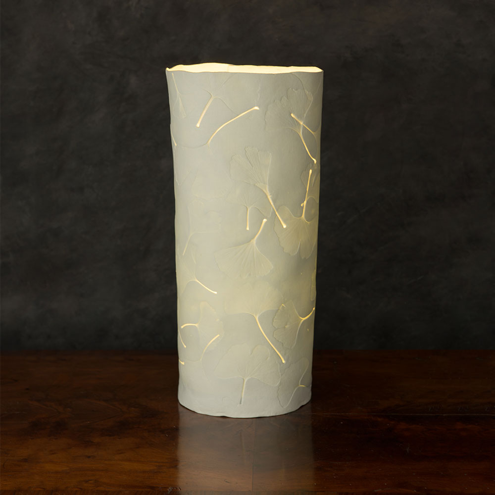 Large Aqua Gingko Lamp