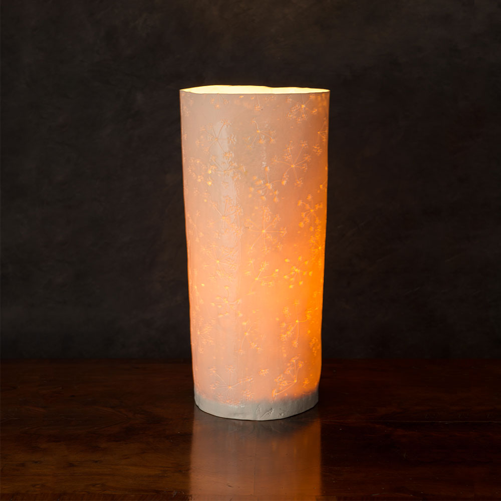 Large glazed Cowparsley Lamp