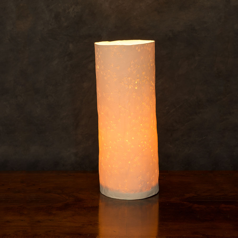 Large glazed Cowparsley Lamp