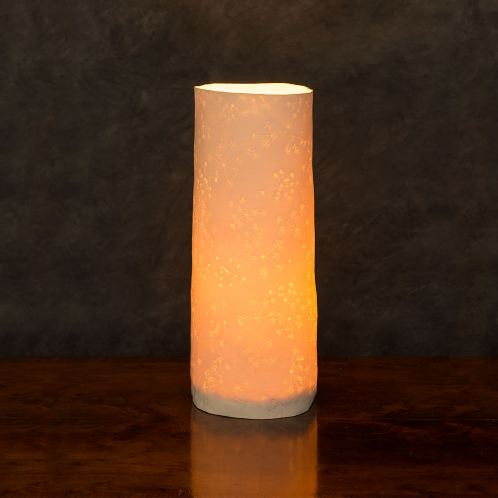 Large glazed Cowparsley Lamp