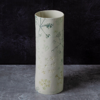 'Queen Anne's Lace' tall tealight - vase
