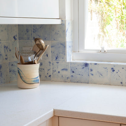 Porcelain Kitchen Tiles - Flying flowers & seed heads