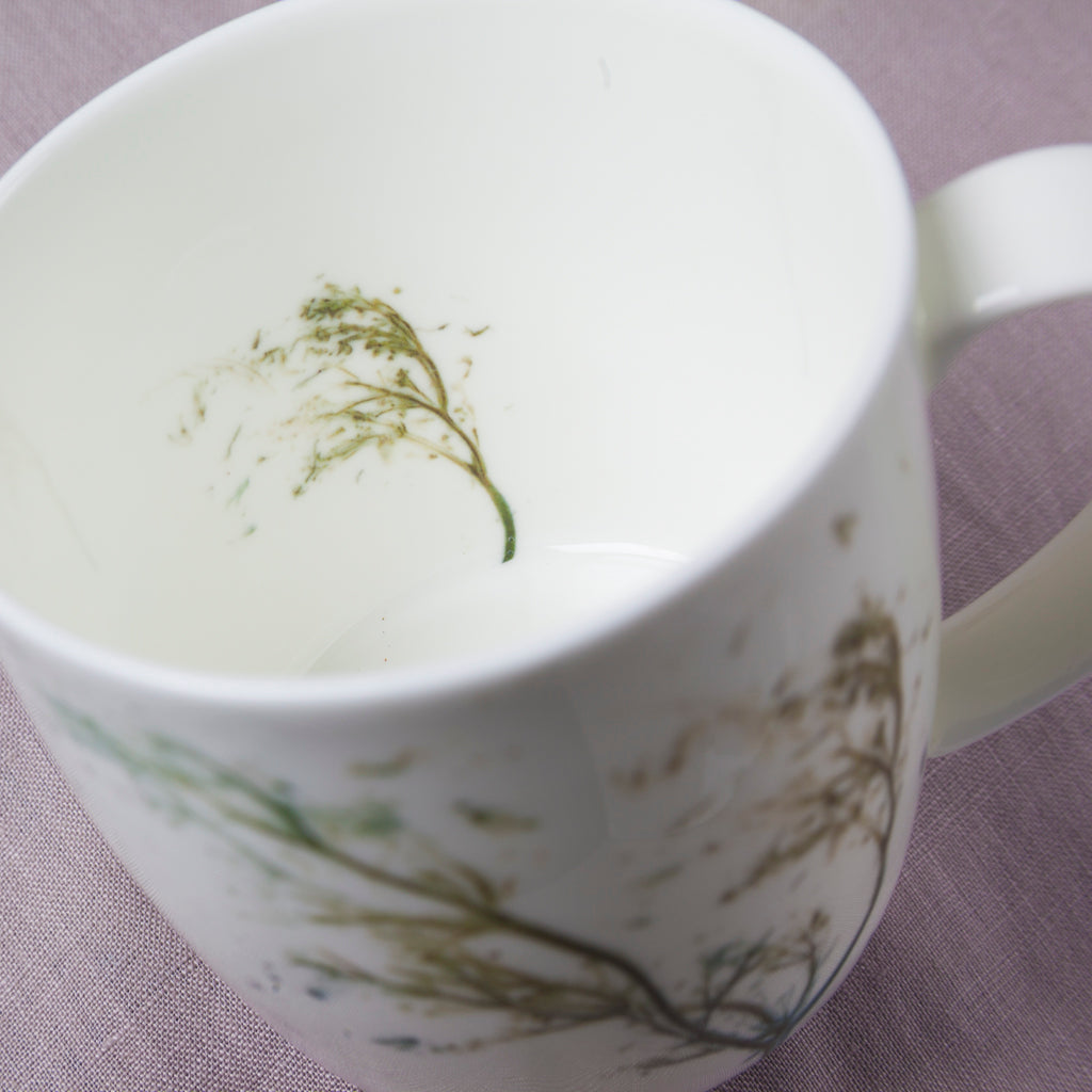 Curved 'Green Grasses' Mug