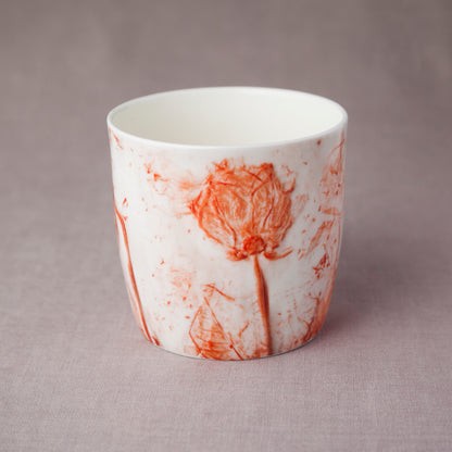 Curved 'Pink Roses' mug
