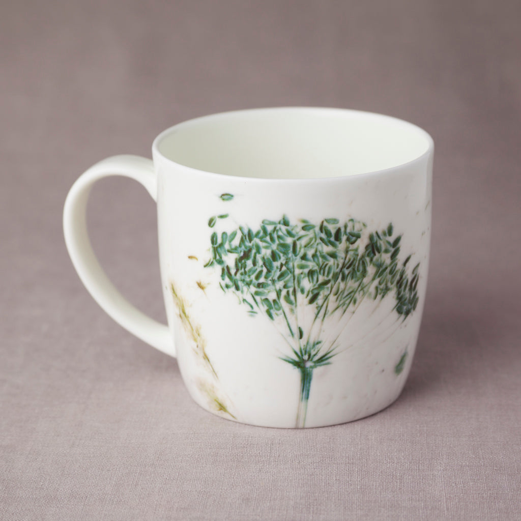 Curved 'Green Grasses' Mug