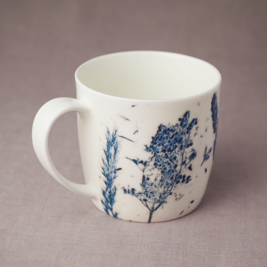 Curved 'Blue Grasses' Mug