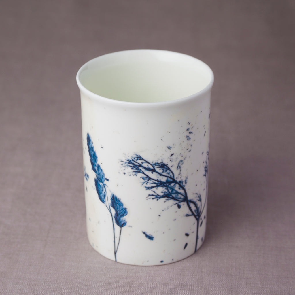 Tall 'Blue Grasses' mug