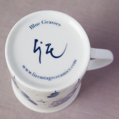 Tall 'Blue Grasses' mug