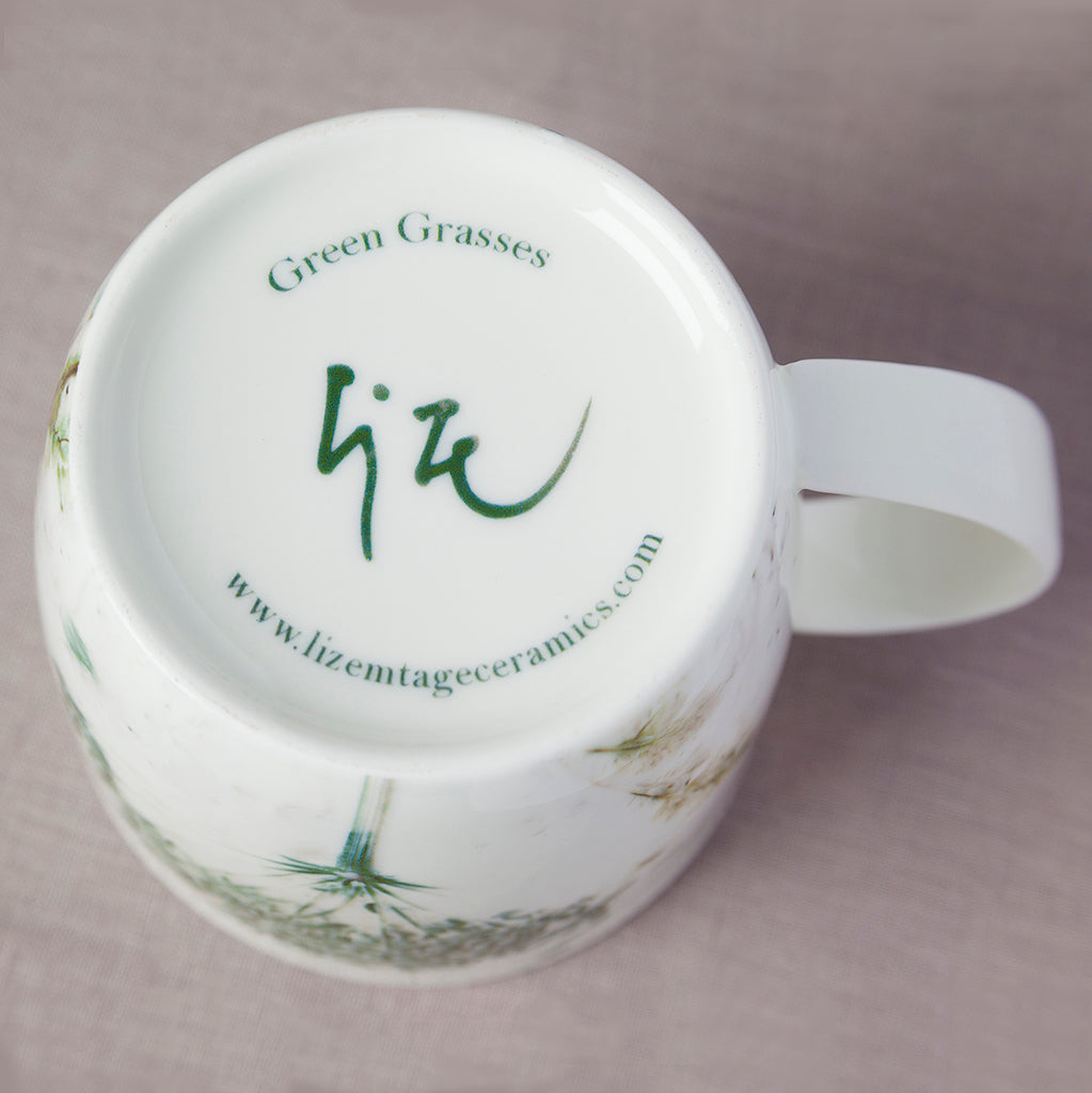 Curved 'Green Grasses' Mug