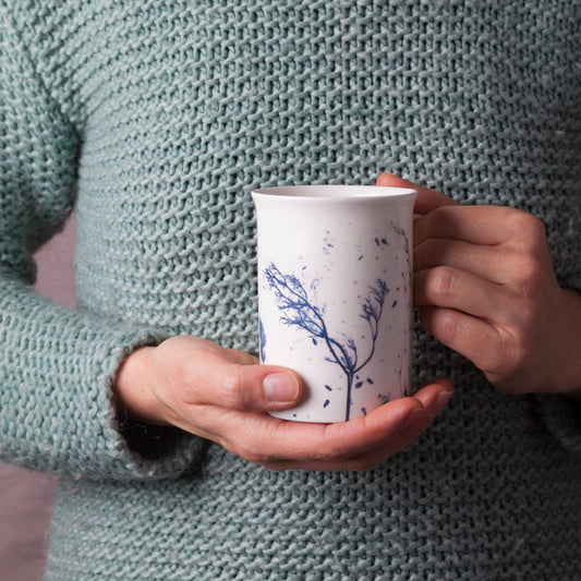 Tall 'Blue Grasses' mug