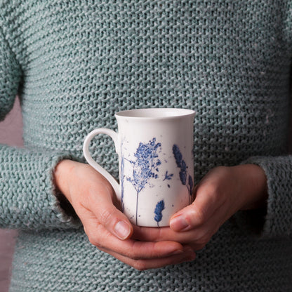 Tall 'Blue Grasses' mug